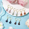 Natural Mixed Stone Leverback Earrings EJEW-JE06165-2