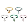 Natural Gemstone Beaded Stretch Bracelets BJEW-JB10070-1