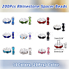 200Pcs 10 Colors Brass Rhinestone Spacer Beads RB-DC0001-09-2