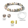 DIY Natural Zebra Jasper Round Beaded Stretch Bracelet Making Kit DIY-YW0008-36H-1