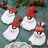 Christmas Handmade Woven Macrame Cotton Thread Santa Claus Pendant Decorations HJEW-JM02455-2