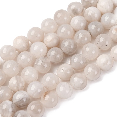 Natural White Crazy Lace Agate Bead Strands G-D840-55-6mm-1