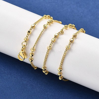 2.5MM Brass Flat Round Twisted Chain Necklaces NJEW-M108-26G-1