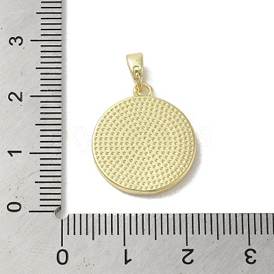 Brass Pave Shell Pendants KK-I708-13B-G-1