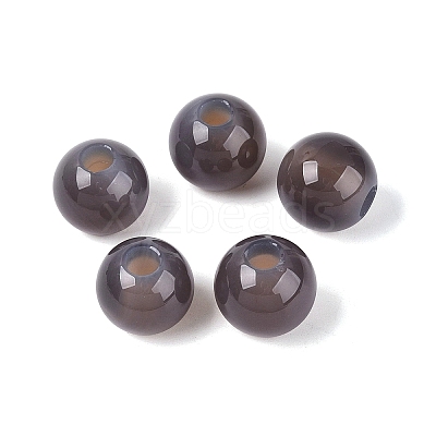 Natural Grey Agate European Beads G-Q602-09C-11-1