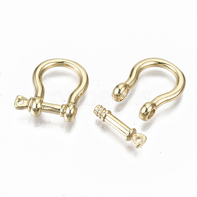 Brass D-Ring Anchor Shackle Clasps X-KK-S356-115G-NF-1