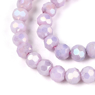 Anti-Tarnish Electroplate Glass Beads Strands EGLA-T021-4mm-15-03-1