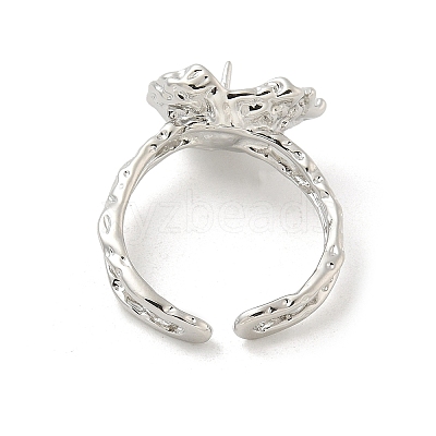 Brass Cup Peg Open Cuff Ring Settings KK-G518-10P-03-1