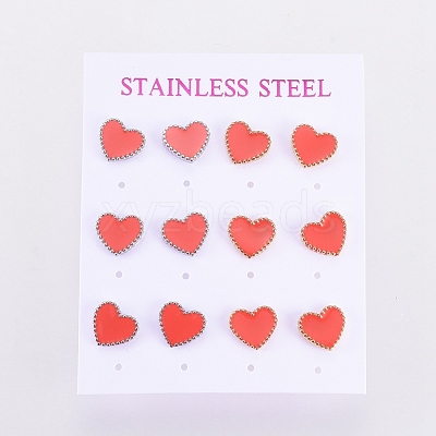 304 Stainless Steel Stud Earrings EJEW-I235-04-B-1