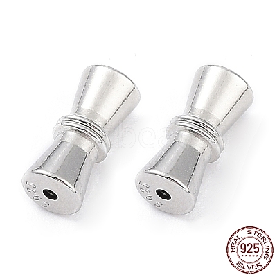 Anti-Tarnish Rhodium Plated 925 Sterling Silver Screw Clasps STER-K173-02P-1