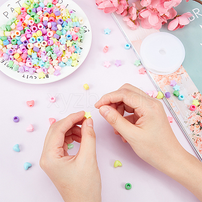 750Pcs 3 Style Plastic Beads KY-NB0001-30-1