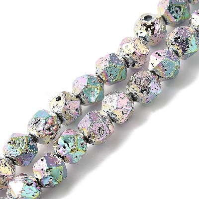 Blaking Painted Natural Lava Rock Beads Strands G-B086-A01-01A-1