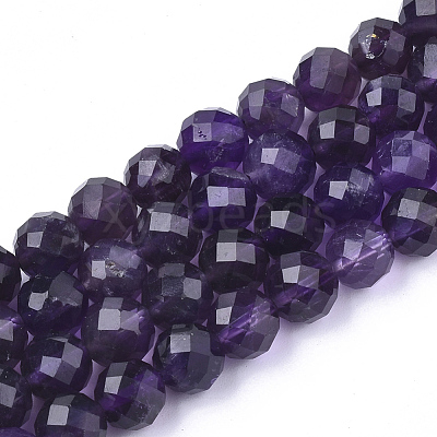 Natural Amethyst Beads Strands G-S345-6mm-010-1