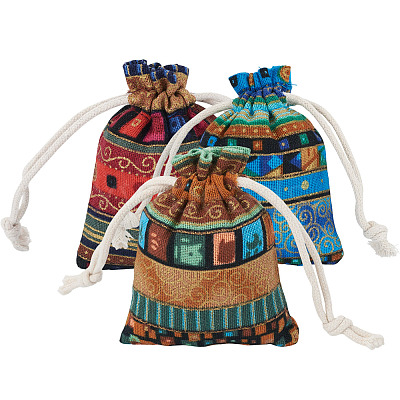 10Pcs Ethnic Style Cotton & Linen Storage Bags ABAG-TADJ0001-04B-1