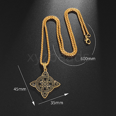 Viking Triskelion Knot 201 Stainless Steel Pendant Necklaces for Men FS-WG900AF-02-1