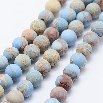 Natural Imperial Jasper Beads Strands X-G-K232-8mm-01A-1