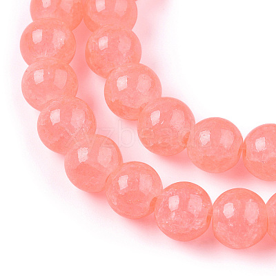Baking Paint Crackle Glass Bead Strands DGLA-Q023-8mm-YS7-A-1