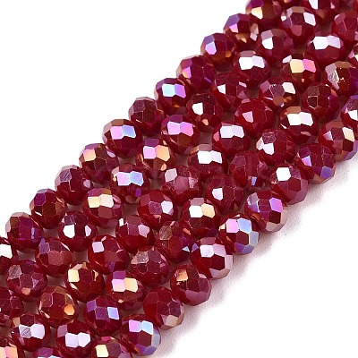 Electroplate Glass Beads Strands EGLA-A044-P4mm-B02-1