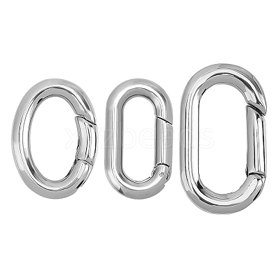 3Pcs 3 Styles 304 Stainless Steel Spring Gate Rings STAS-ME0003-74-1