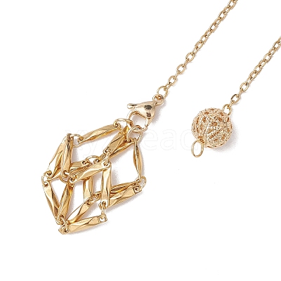 Stainless Steel Braided Chain Macrame Pouch Empty Stone Holder Dowsing Pendulums PALLOY-JF02737-02-1