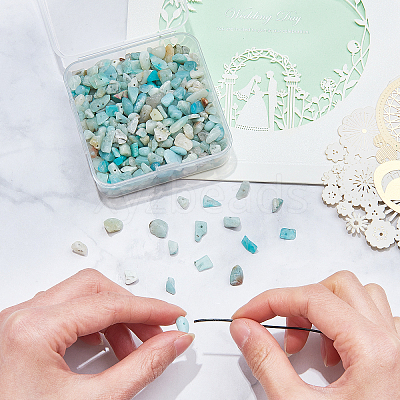 Natural Amazonite Chip Beads G-CJ0001-21-1