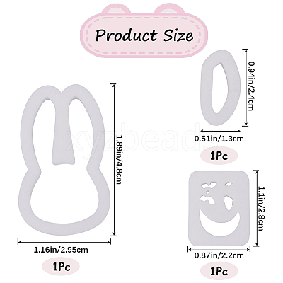 2Pcs 2 Style Rabbit Moon Butterfly Plastic Plasticine Tools FIND-GF0006-10-1