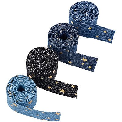 4M 4 Colors Polyester Denim Ribbon OCOR-CY0003-15-1