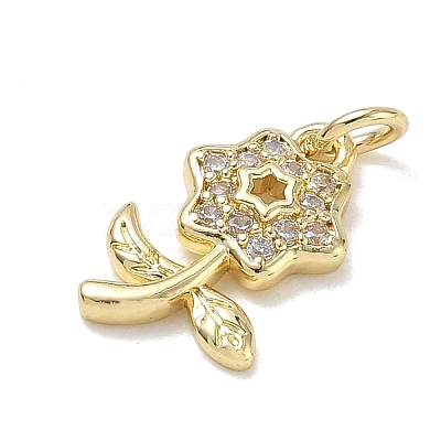 Brass with Rhinestone Pendants KK-CBAD872-01G-06-1