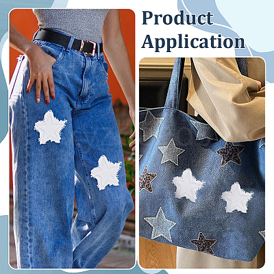 6Bags Polyester Blank Embroidery Sew on Cloth Patches PATC-PH0001-86A-1