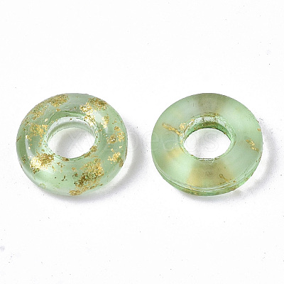 Transparent Spray Painted Glass European Beads LS-GLAA-N035-04J-1
