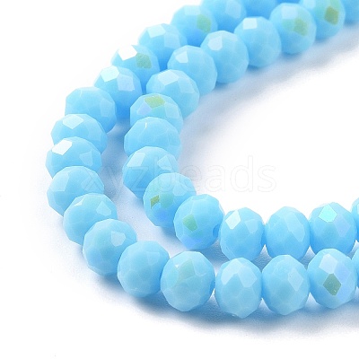Electroplate Opaque Solid Color Glass Beads Strands EGLA-A034-P4mm-L11-1