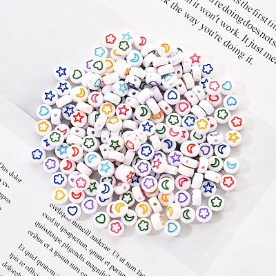 White Opaque Acrylic Beads MACR-YW0001-19D-1