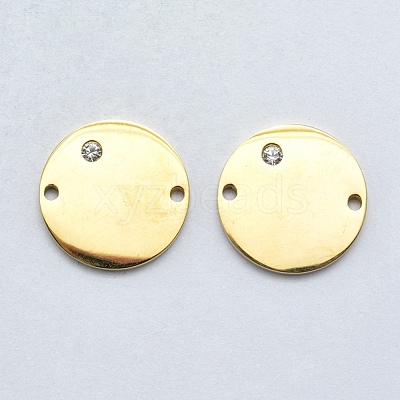 316 Surgical Stainless Steel Micro Pave Clear Cubic Zirconia Links Connectors STAS-J038-23G-1