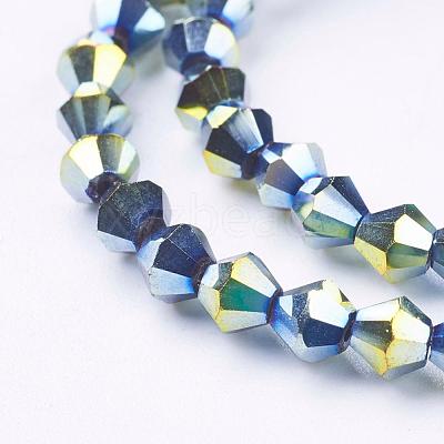 Electroplate Glass Beads Strands EGLA-S057-3-1