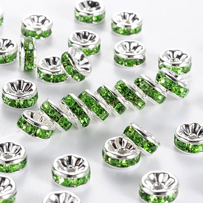 Brass Rhinestone Spacer Beads RB-A014-Z8mm-07S-NF-1