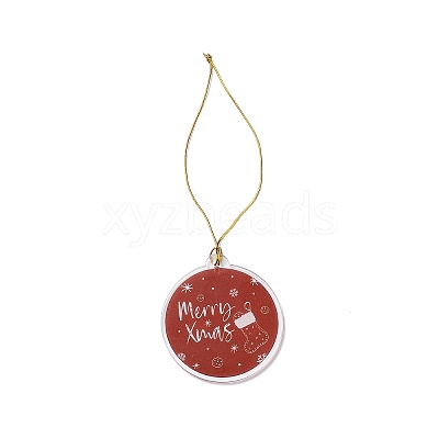 Christmas Theme Acrylic Pendant Decoration HJEW-G021-01C-1