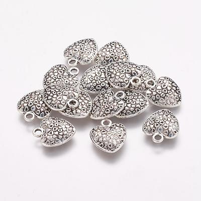 Tibetan Style Alloy Heart Charms TIBEP-Q043-180-RS-1