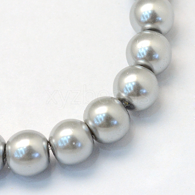 Baking Paint Pearlized Glass Pearl Round Bead Strands HY-Q003-10mm-34-1