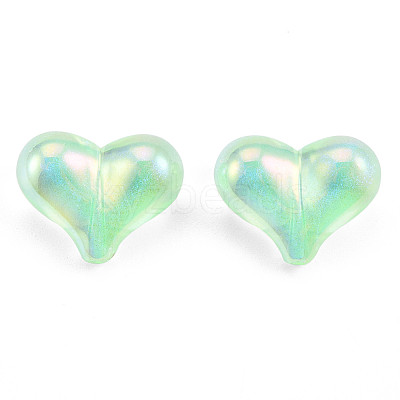 UV Plating Rainbow Iridescent Acrylic Beads PACR-T016-01B-1
