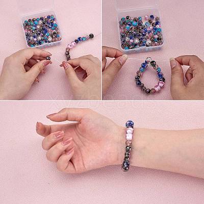 60pcs 5 Colors Handmade Gold Sand Lampwork Beads LAMP-SZ0001-19-1