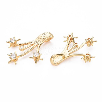 Brass Micro Pave Clear Cubic Zirconia Pendants KK-S356-720A-1