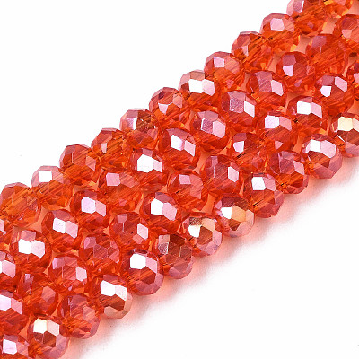Electroplate Glass Beads Strands EGLA-A044-T6mm-B25-1