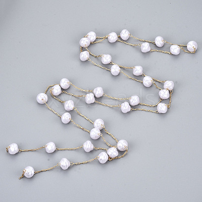 Handmade ABS Plastic Imitation Pearl Beads Chains CHC-T012-26LG-1