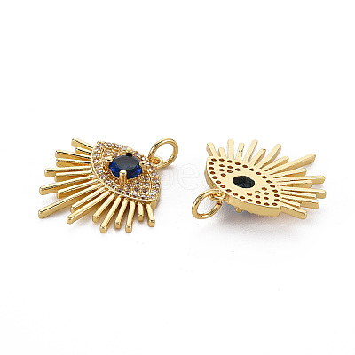Brass Micro Pave Cubic Zirconia Pendants X-KK-Q252-085-NF-1