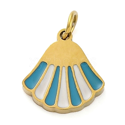 Ion Plating(IP) 304 Stainless Steel Enamel Charms STAS-Z104-07G-1