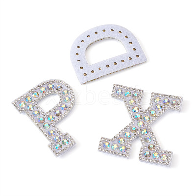 Alphabet Resin Rhinestone Patches DIY-TAC0005-45D-1