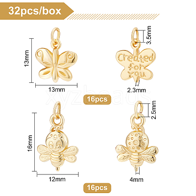 32Pcs 2 Style Alloy Pendants FIND-BC0002-13-1