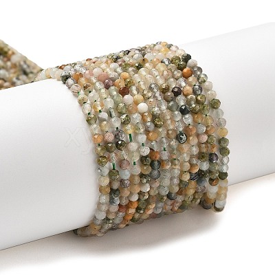 Natural Green Rutilated Quartz Beads Strands G-RM241221-B22-1