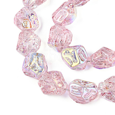 Transparency Electroplate Glass Beads Strands GLAA-T023-41A-03-1