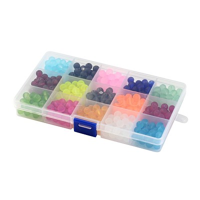 1Box 15 Color Transparent Glass Beads GLAA-X0011-02-10mm-1